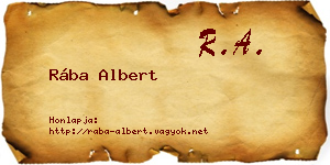 Rába Albert névjegykártya